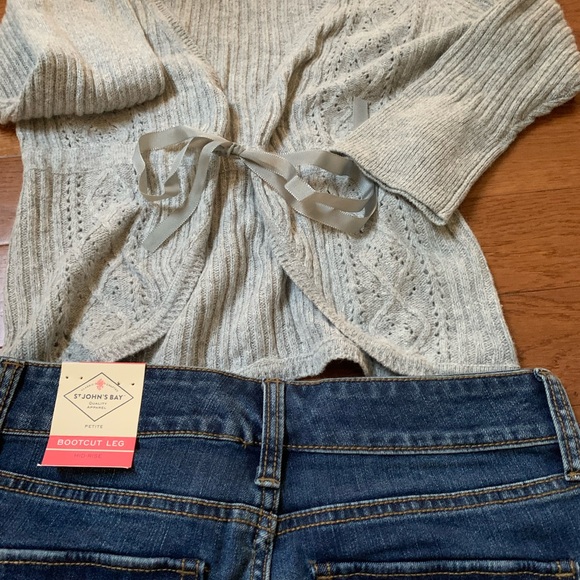 St. John’s Bay boot  cut leg, medium tint blue jeans - Picture 3 of 5